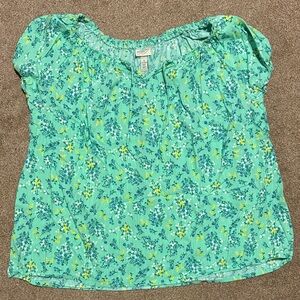 St. John's Bay Teal Floral Blouse